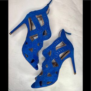 Zara Blue Suede Heels